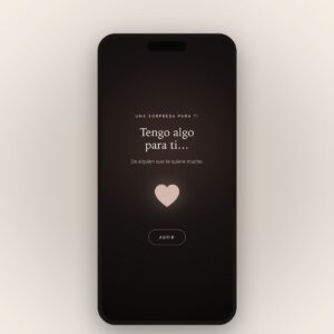 Un móvil con la pantalla inicial del regalo